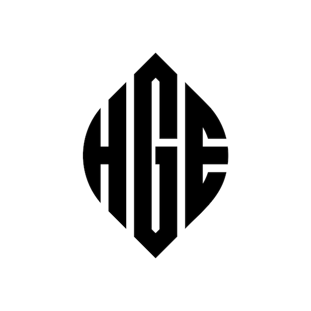 HGE cirkel letter logo ontwerp met cirkel en ellips vorm HGE ellips letters met typografische stijl De drie initialen vormen een cirkel logo HGE Cirkel Emblem Abstract Monogram Letter Mark Vector