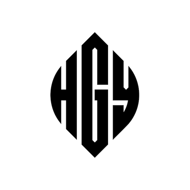 HGY cirkel letter logo ontwerp met cirkel en ellips vorm HGY ellips letters met typografische stijl De drie initialen vormen een cirkel logo HGY Circle Emblem Abstract Monogram Letter Mark Vector