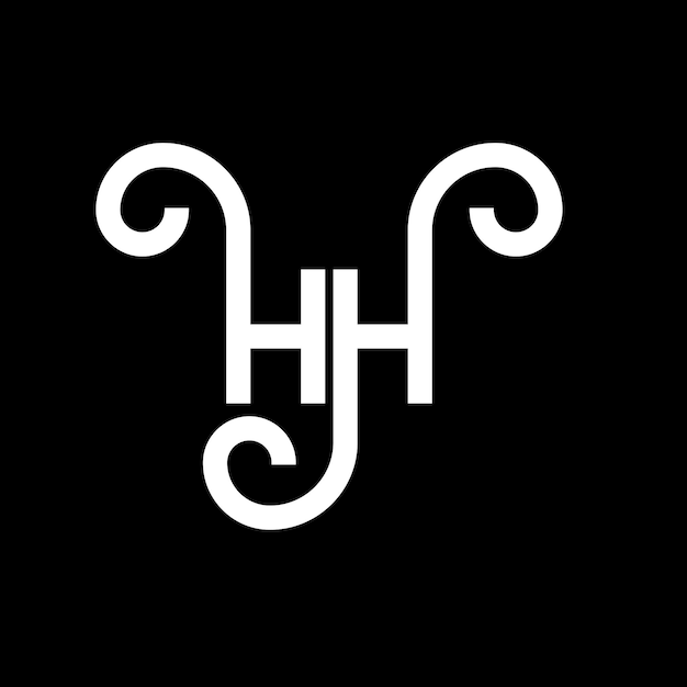 검은색 바탕에 HH 글자 로고 디자인 HH 크리에이티브 이니셜 글자 로그 개념 HH 문자 디자인 HH 색 글자 디자인 흑색 바탕 HH HH 로고