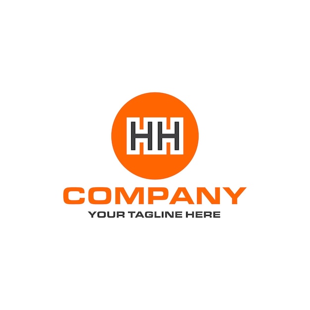 HH letter logo-ontwerp in ronde vorm