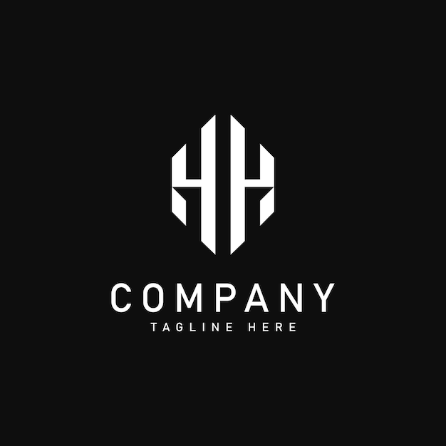 Дизайн логотипа HH Letters Простая и креативная черно-белая иллюстрация концепции письма .