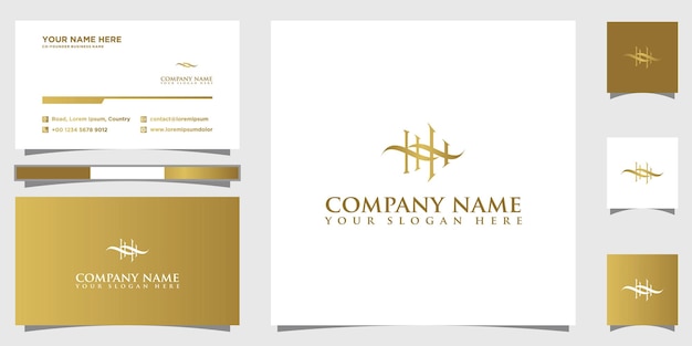 HH-logo, nieuwe HH-logo's, minimalistische branding, HH luxe vectoren-monogramontwerp. met visitekaartje