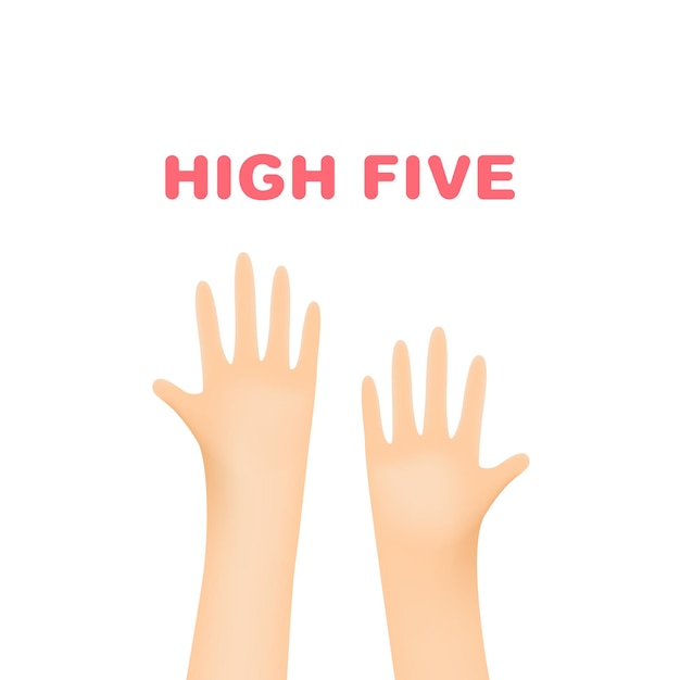 Hi five hands up illustration