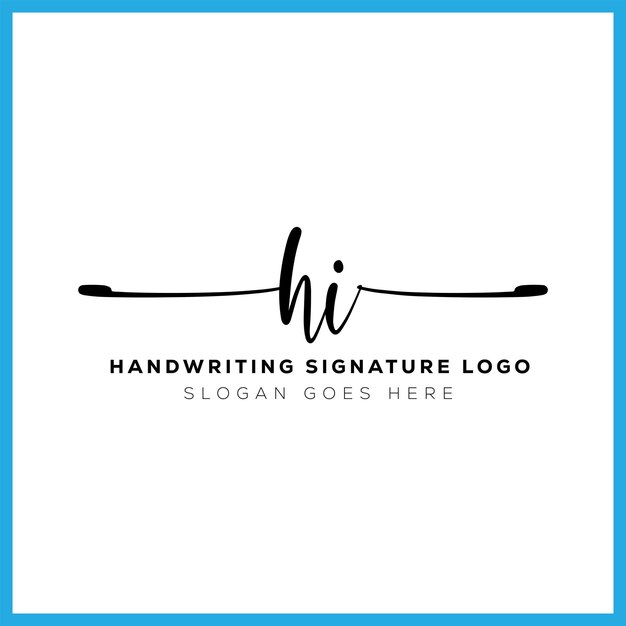 Vettore hi iniziali firma a mano logo hi lettera immobili bellezza fotografia lettera logo design