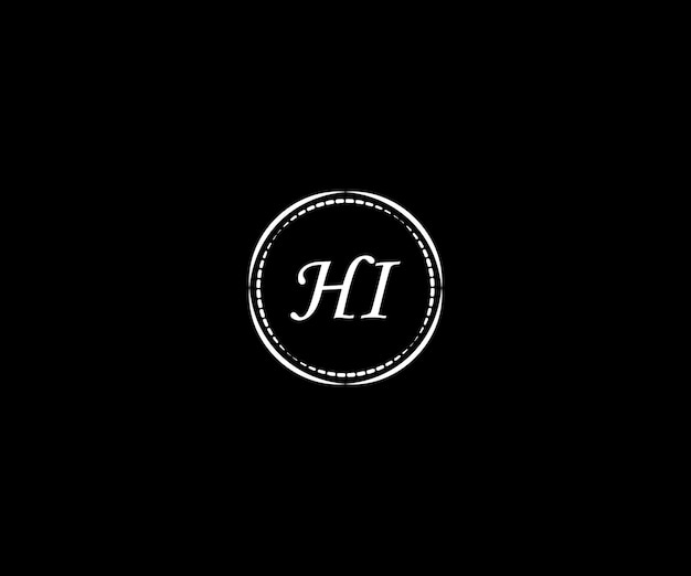 ベクトル hi文字のロゴデザイン