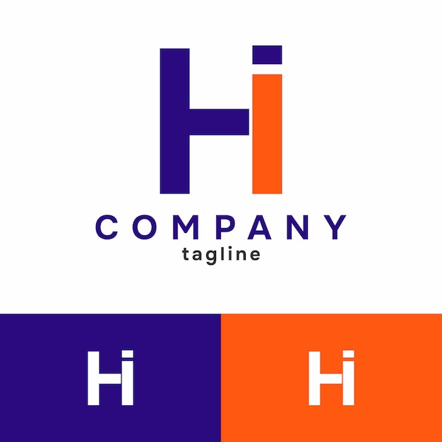 Hi letter logo design