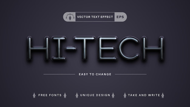 Hi-Tech - Bewerkbaar teksteffect, letterstijl
