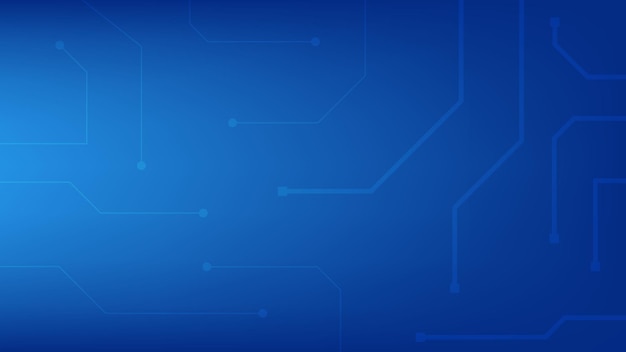 Высокотехнологичная цифровая плата AI pad и электрические линии, соединенные на синем фоне освещения