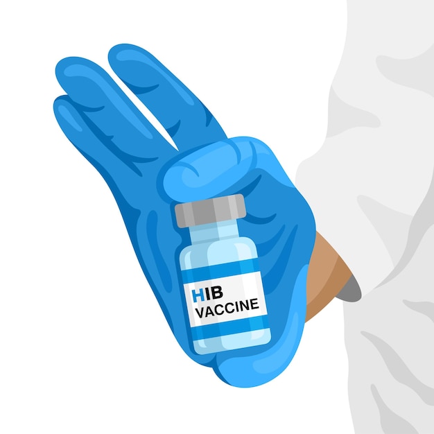HIB Haemophilus influenzae type b vaccine vector illustration