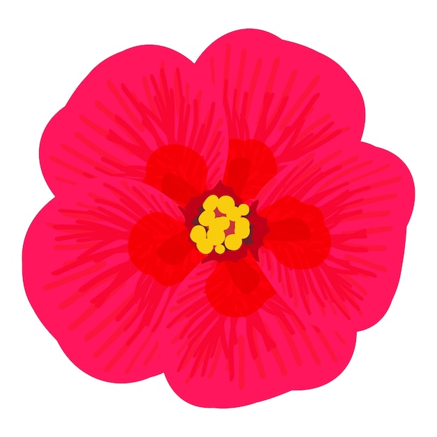 Vector hibiscus flower icon isometric vector bright red blooming hibiscus flower icon environment nature botany