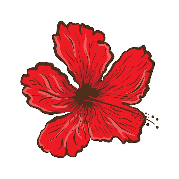 Hibiscus flower in tattoo style. Graphic tropical flower