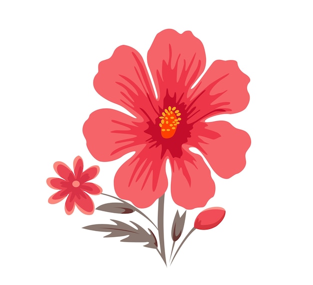 Hibiscus Flower vector illustration manually created