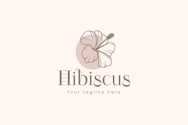 Illustrazione dell'icona vettoriale del logo dell'hibiscus