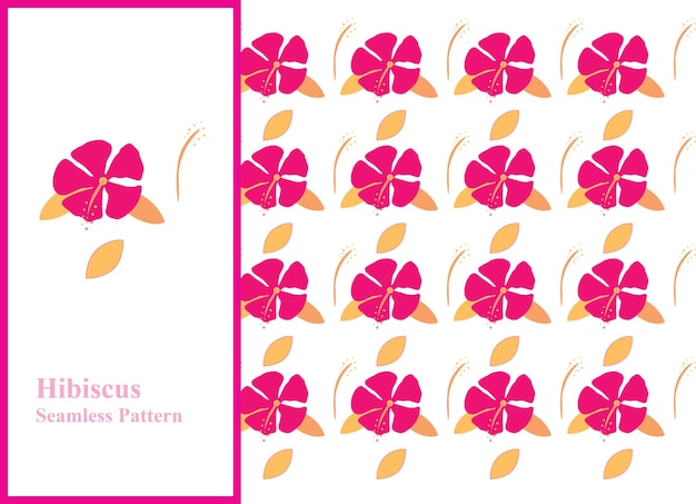 Vector hibiscus seamless pattern