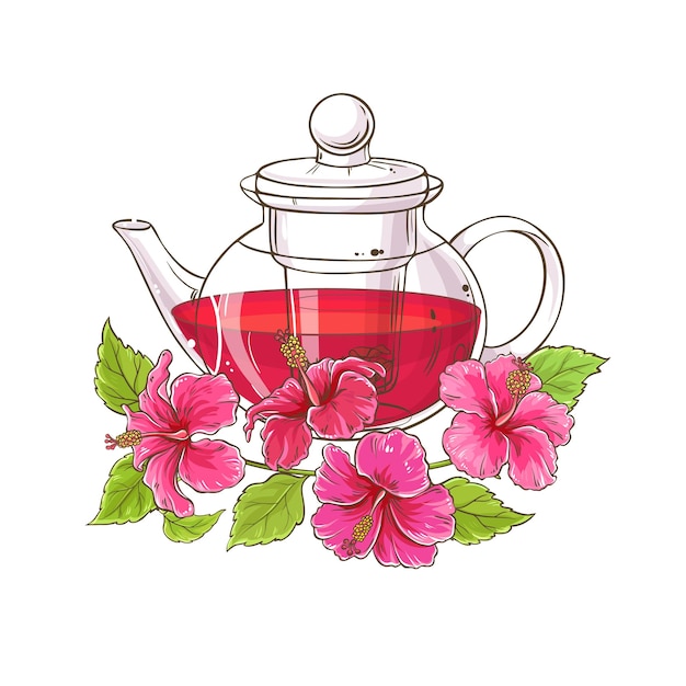 hibiscus thee illustratie