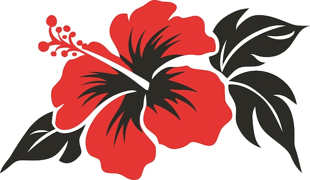 hibiscus vector for tattoo sticker and wall art