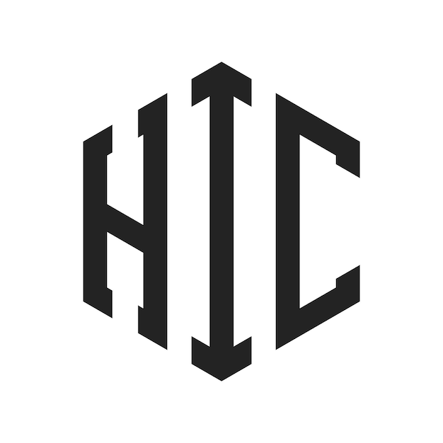 Дизайн логотипа HIC Первоначальная буква HIC Монограмма Логотип с использованием шестиугольной формы