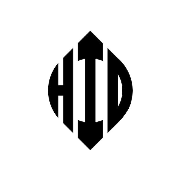 HID cirkel letter logo ontwerp met cirkel en ellips vorm HID ellips letters met typografische stijl De drie initialen vormen een cirkel logo HID Circle Emblem Abstract Monogram Letter Mark Vector