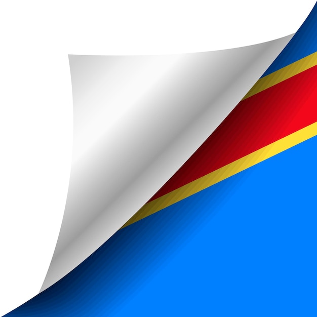 Hidden Democratic Republic of Congo flag with curled corner