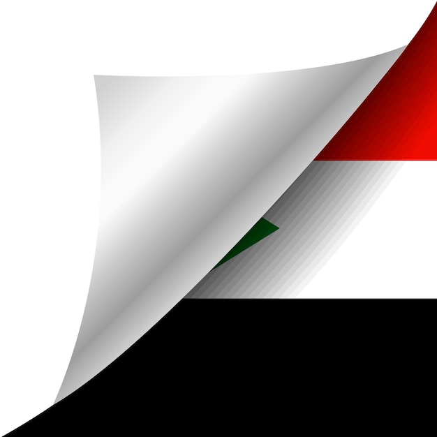 Hidden Sudan flag with curled corner