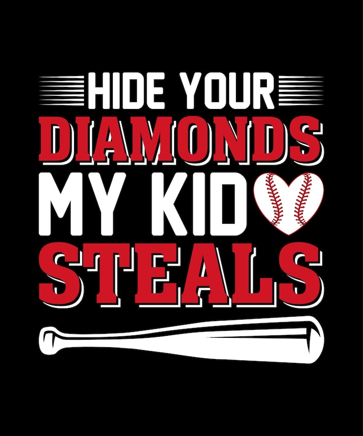 वेक्टर hide your diamonds my kid steals t shirt design.