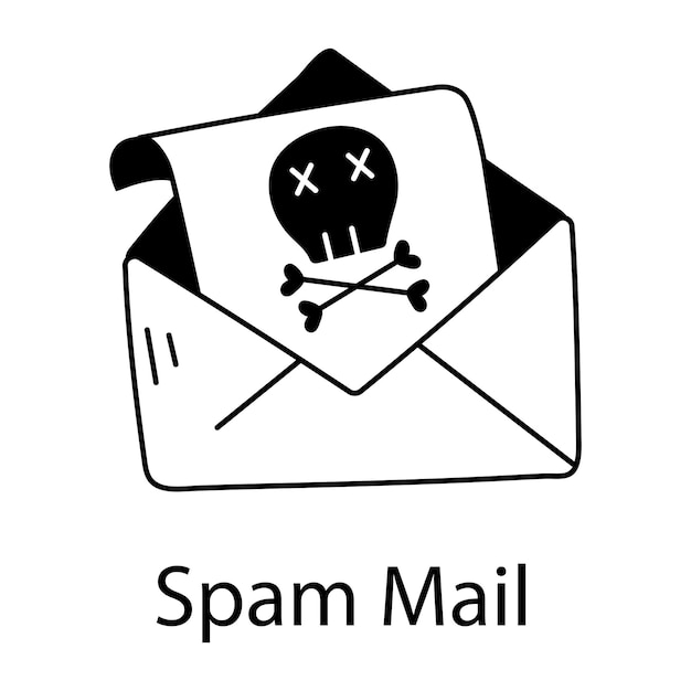 Hier is een lineair icoon van spam