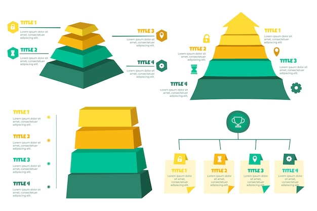 Hiërarchische infographics sjabloon