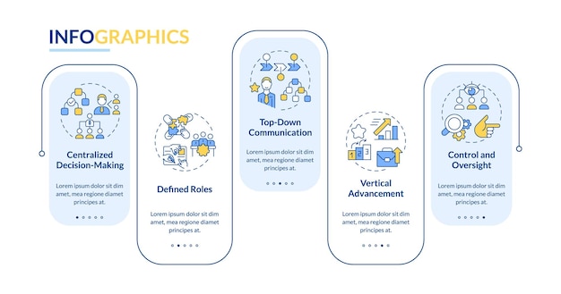 Vector hierarchische structuur rechthoek infografische sjabloon