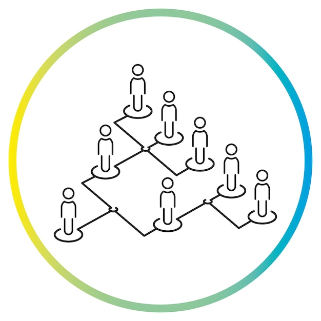 Vettore diagramma organizzativo delle icone di gerarchia