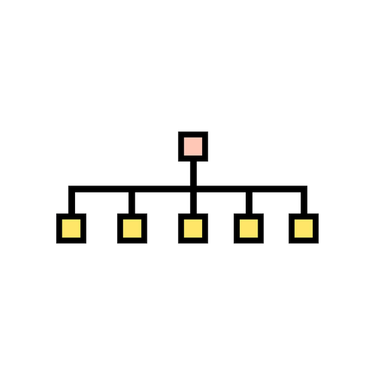 Vector hierarchy icon vector illustration hierarchy lineal color icon
