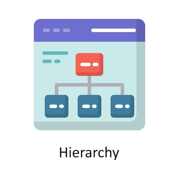 Иллюстрация дизайна векторной плоской иконы иерархии