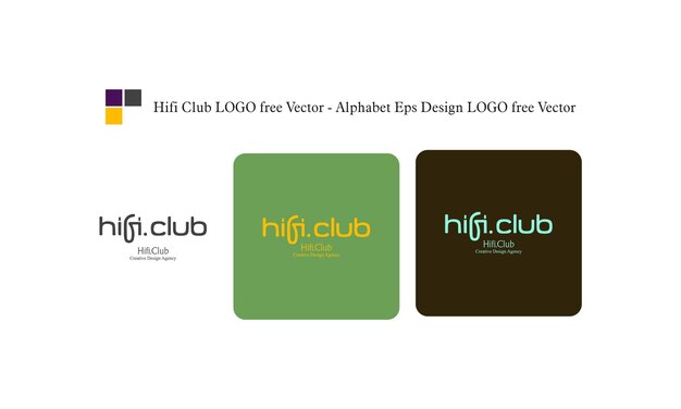 Logo hifi club gratuito vector alphabet eps design logo vettoriale gratuito