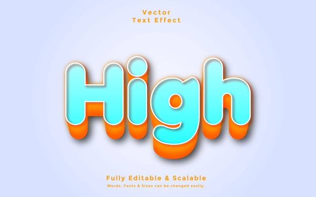 High 3d text effect editable text vector