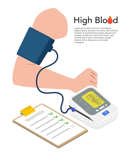 high blood pressure concept vector stock illustration