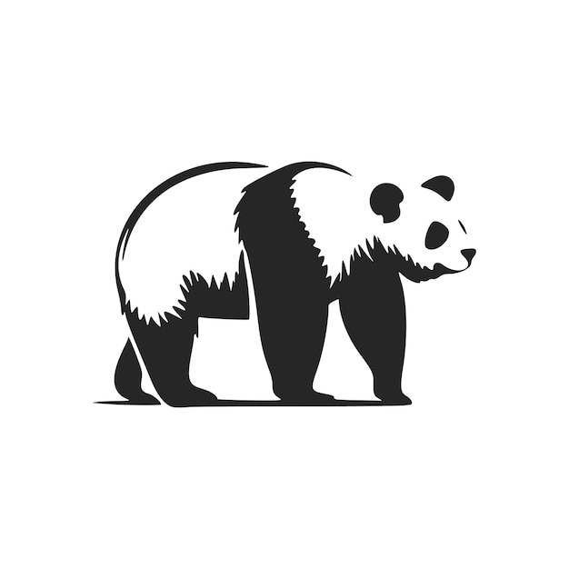 ベクトル コントラストの高い黒と白のパンダのロゴのベクトル図