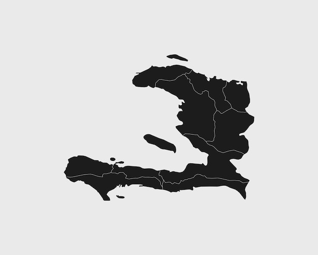 High Detailed Black Map of Haiti on White isolated background Vector Illustration EPS 10