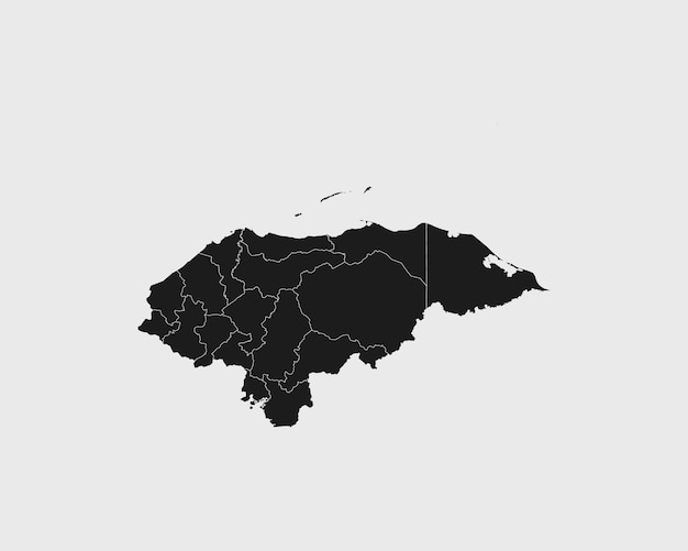 Vector high detailed black map of honduras on white isolated background vector illustration eps 10