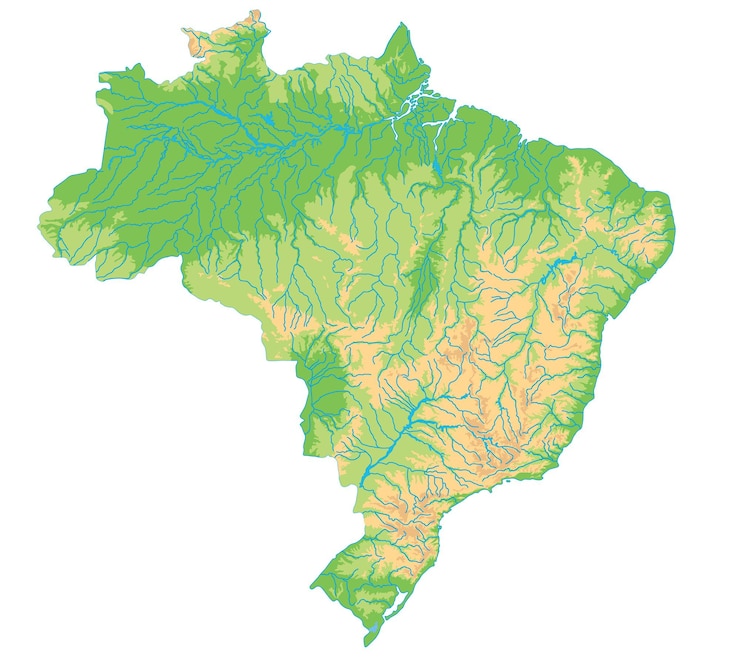 Vector high detailed brazil physical map