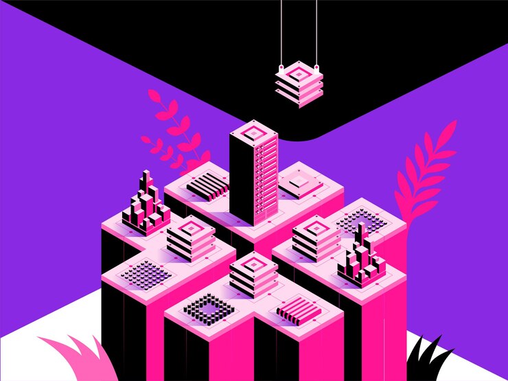 Vector high detailed isometric . high technology concept.