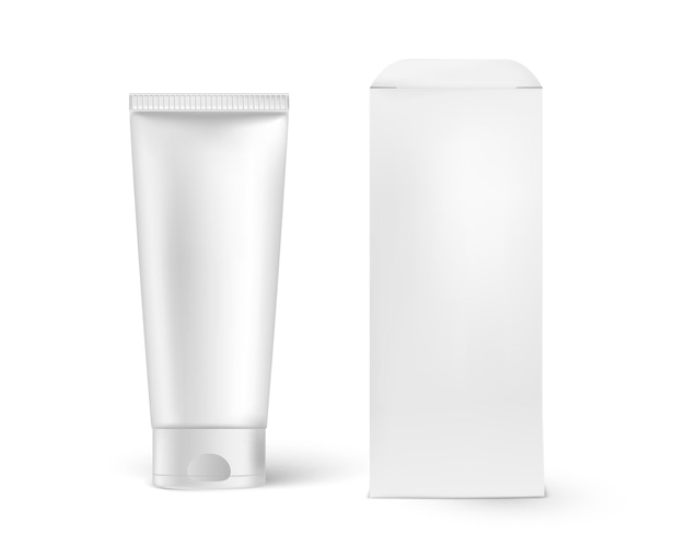 Vector high detailed realistic tall cosmetic packaging