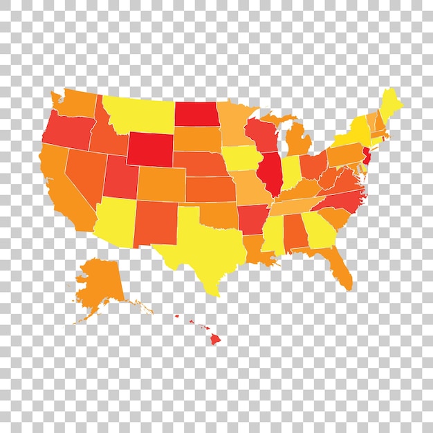 Vector high detailed usa map with federal states vector illustration united states of america