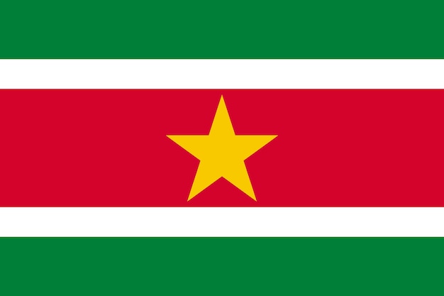 High detailed vector flag of Suriname