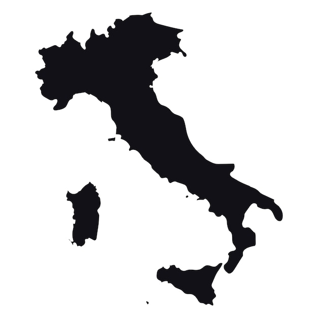 High detailed vector map Italy