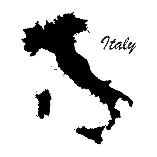 High detailed vector map of Italy