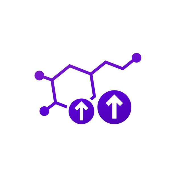 High dopamine level icon with a molecule