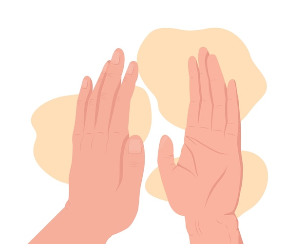 Vector high five 2d vector isolated illustration