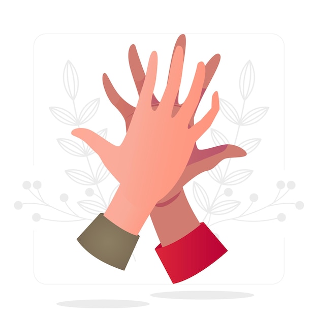 Vector high five hands concept illustration