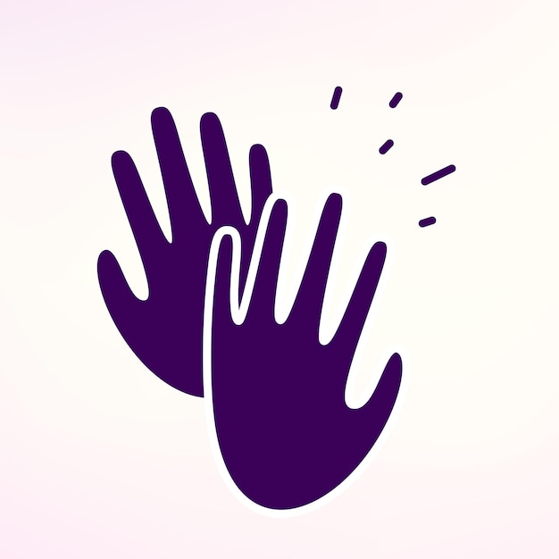 Vector high five icon simple illustration
