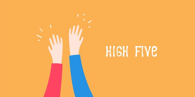 Vector high five icon simple illustration