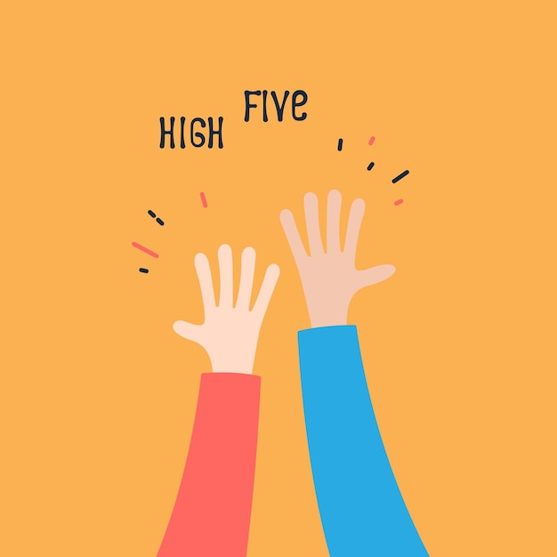 Vector high five icon simple illustration